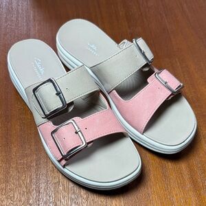 Clarks Women's Sandals in Pink and Beige